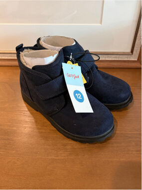 Cat & Jack Magnus Navy Blue Booties / Boots Kids Size 12T (NWT)
